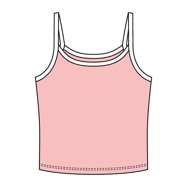 Rib Tank with Contrast Spaghetti Strap - The Collegiate Lineup