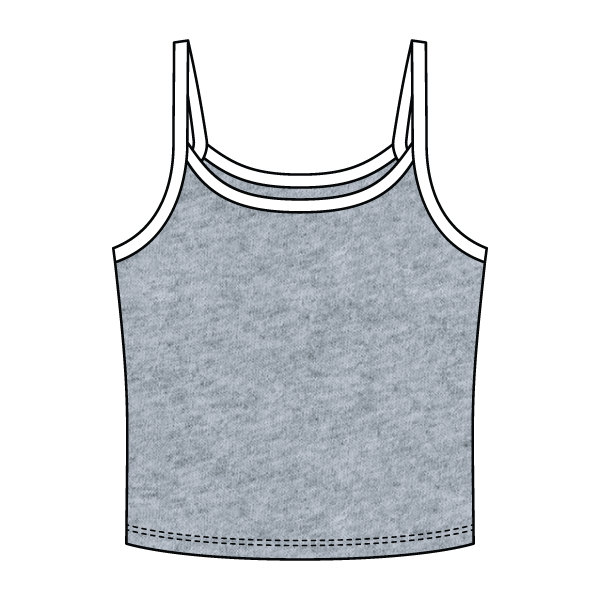 Rib Tank with Contrast Spaghetti Strap - The Collegiate Lineup