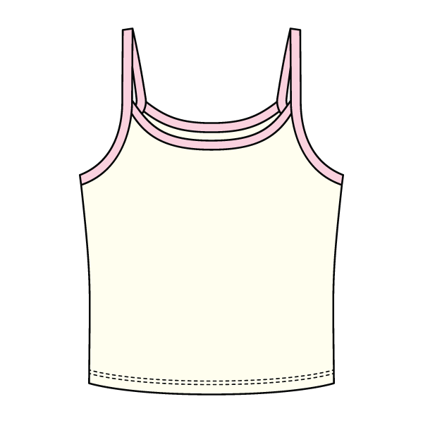 Rib Tank with Contrast Spaghetti Strap - The Collegiate Lineup