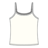 Rib Tank with Contrast Spaghetti Strap