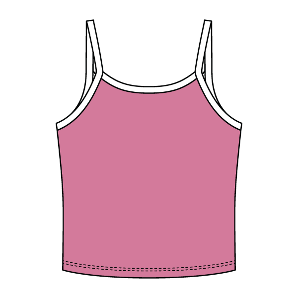 Rib Tank with Contrast Spaghetti Strap - The Collegiate Lineup