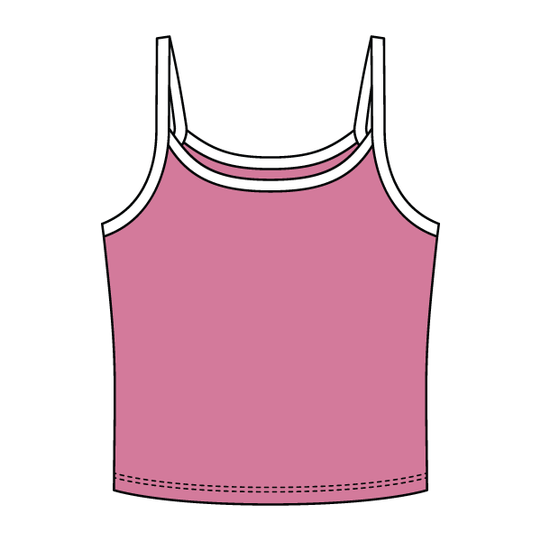 Rib Tank with Contrast Spaghetti Strap - The Collegiate Lineup