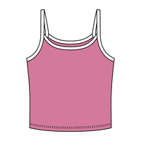 Rib Tank with Contrast Spaghetti Strap - The Collegiate Lineup