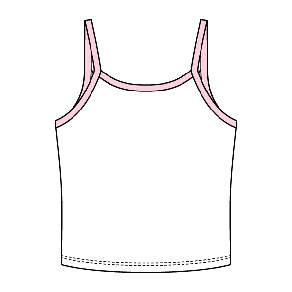 Rib Tank with Contrast Spaghetti Strap - The Collegiate Lineup