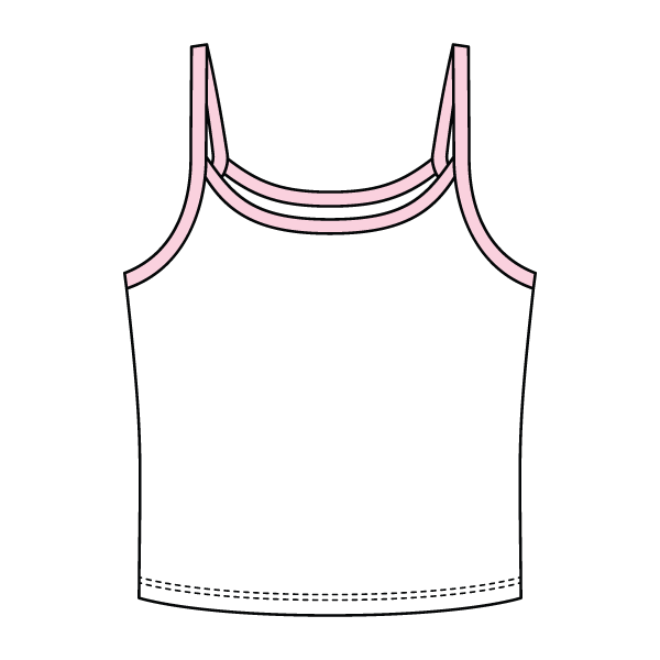 Rib Tank with Contrast Spaghetti Strap - The Collegiate Lineup