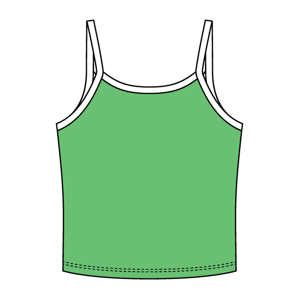 Rib Tank with Contrast Spaghetti Strap - The Collegiate Lineup
