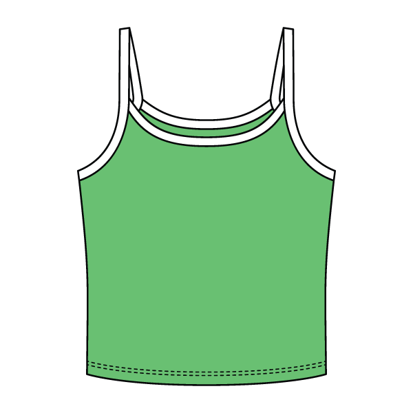 Rib Tank with Contrast Spaghetti Strap - The Collegiate Lineup