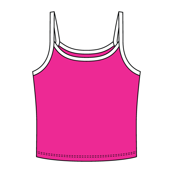 Rib Tank with Contrast Spaghetti Strap - The Collegiate Lineup