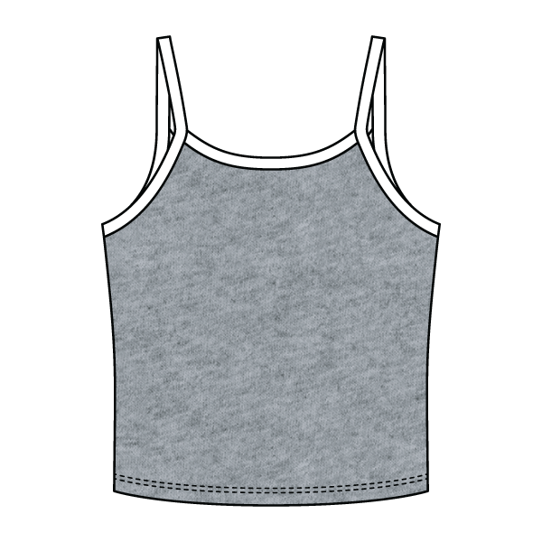 Rib Tank with Contrast Spaghetti Strap - The Collegiate Lineup