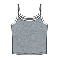 Rib Tank with Contrast Spaghetti Strap - The Collegiate Lineup