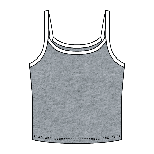 Rib Tank with Contrast Spaghetti Strap - The Collegiate Lineup