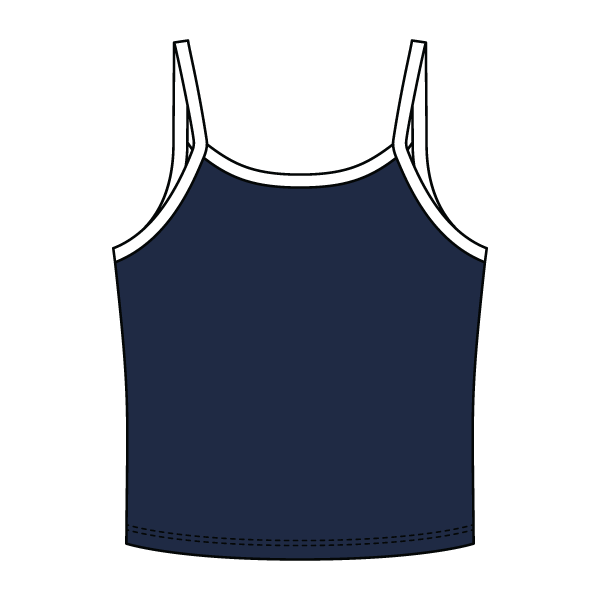 Rib Tank with Contrast Spaghetti Strap - The Collegiate Lineup