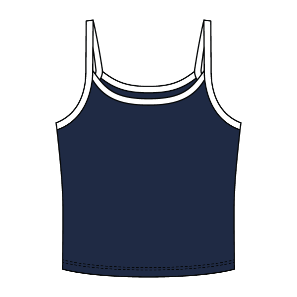 Rib Tank with Contrast Spaghetti Strap - The Collegiate Lineup