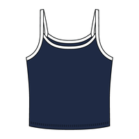 Rib Tank with Contrast Spaghetti Strap - The Collegiate Lineup