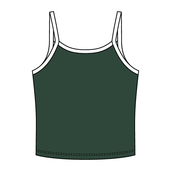 Rib Tank with Contrast Spaghetti Strap - The Collegiate Lineup