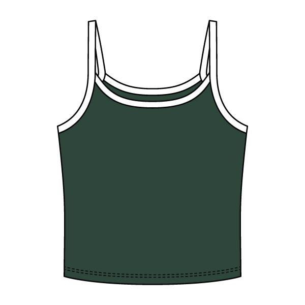 Rib Tank with Contrast Spaghetti Strap - The Collegiate Lineup