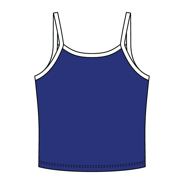 Rib Tank with Contrast Spaghetti Strap - The Collegiate Lineup