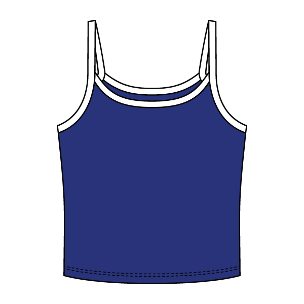 Rib Tank with Contrast Spaghetti Strap - The Collegiate Lineup