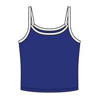 Rib Tank with Contrast Spaghetti Strap - The Collegiate Lineup