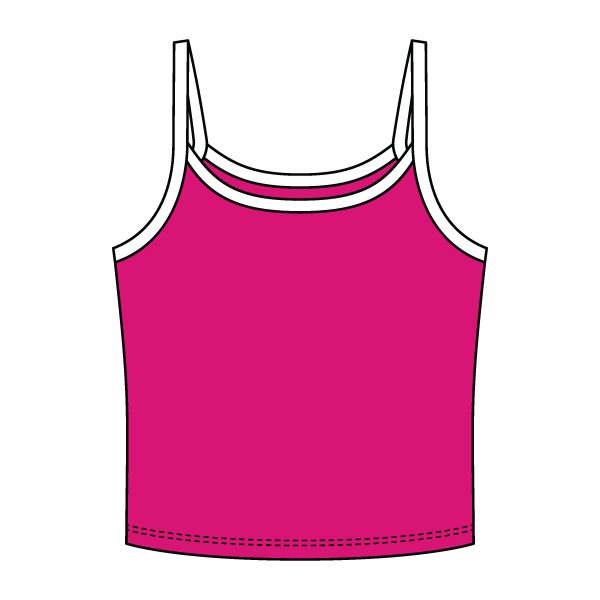 Rib Tank with Contrast Spaghetti Strap - The Collegiate Lineup