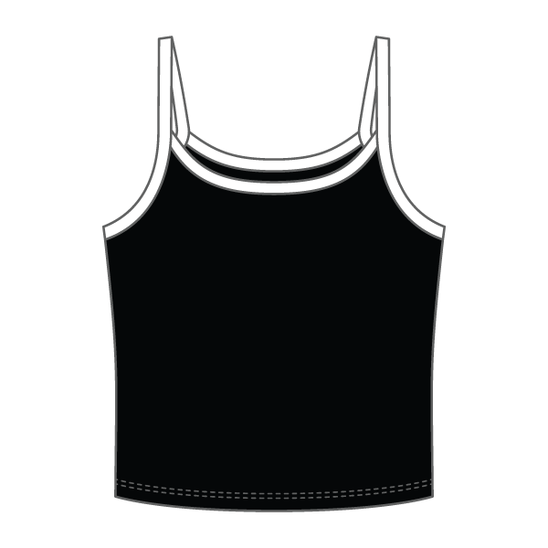 Rib Tank with Contrast Spaghetti Strap - The Collegiate Lineup