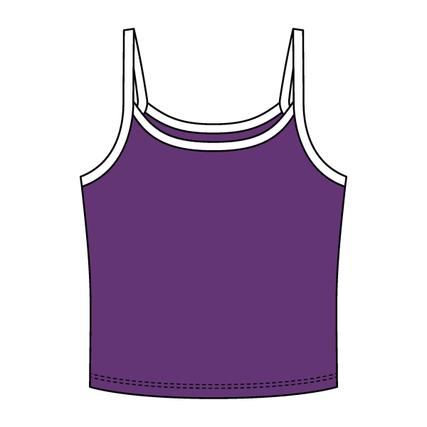 Rib Tank with Contrast Spaghetti Strap - The Collegiate Lineup