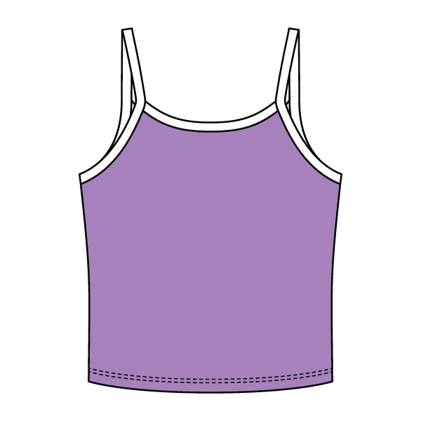 Rib Tank with Contrast Spaghetti Strap - The Collegiate Lineup