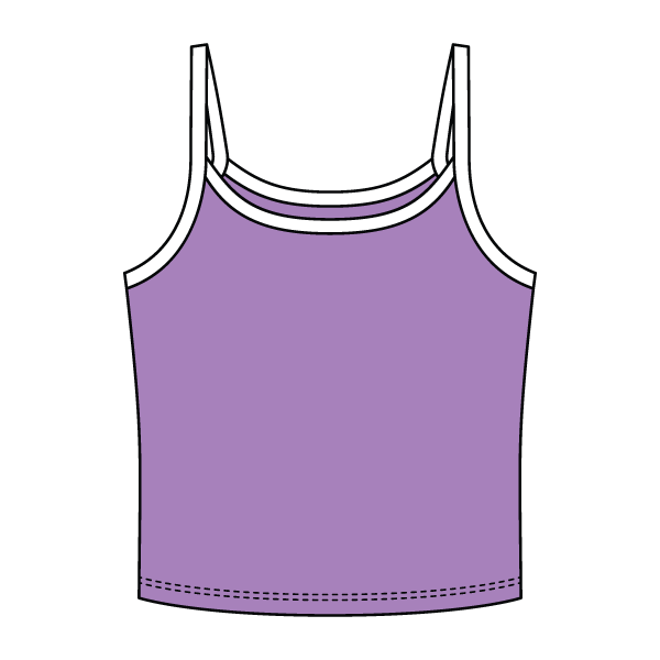 Rib Tank with Contrast Spaghetti Strap - The Collegiate Lineup