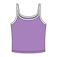 Rib Tank with Contrast Spaghetti Strap - The Collegiate Lineup
