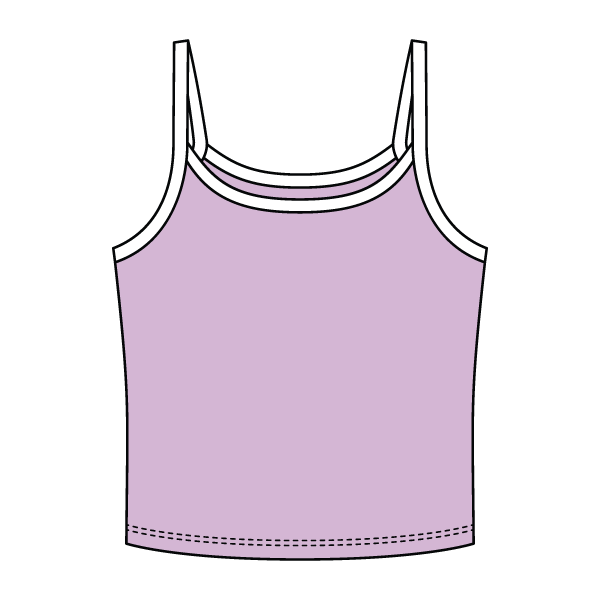 Rib Tank with Contrast Spaghetti Strap - The Collegiate Lineup