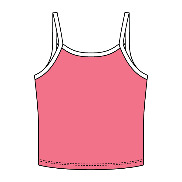 Rib Tank with Contrast Spaghetti Strap - The Collegiate Lineup