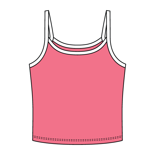 Rib Tank with Contrast Spaghetti Strap - The Collegiate Lineup