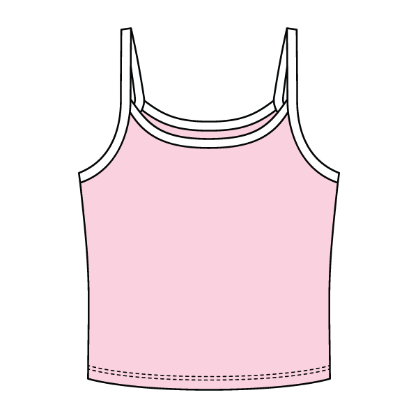 Rib Tank with Contrast Spaghetti Strap - The Collegiate Lineup