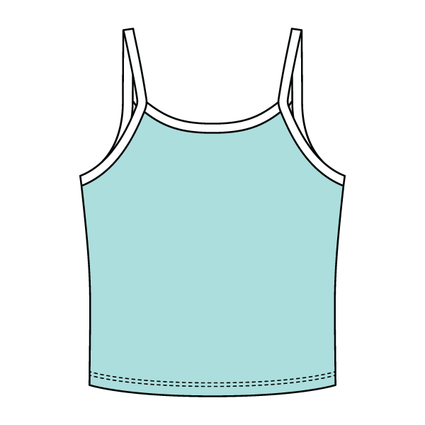Rib Tank with Contrast Spaghetti Strap - The Collegiate Lineup