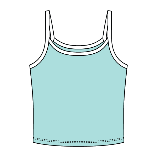 Rib Tank with Contrast Spaghetti Strap - The Collegiate Lineup