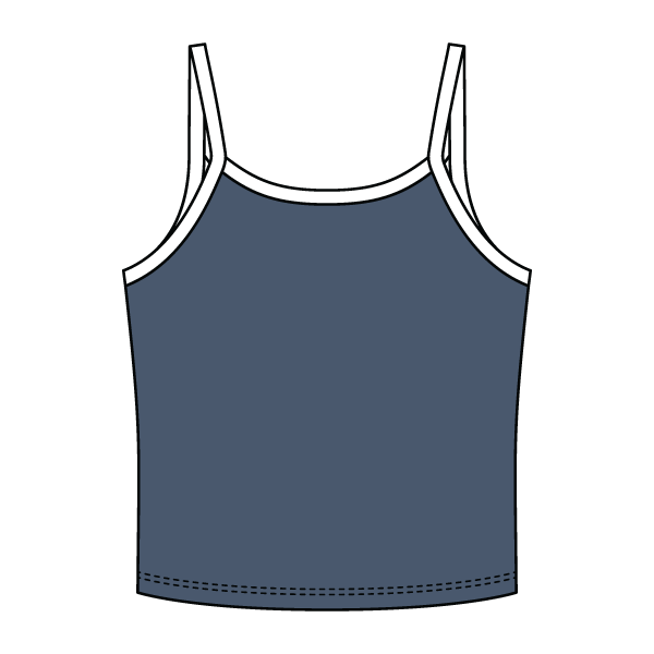 Rib Tank with Contrast Spaghetti Strap - The Collegiate Lineup