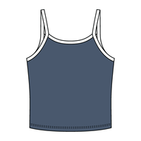 Rib Tank with Contrast Spaghetti Strap - The Collegiate Lineup