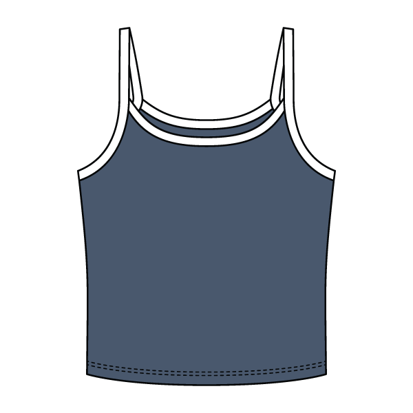 Rib Tank with Contrast Spaghetti Strap - The Collegiate Lineup