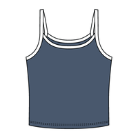 Rib Tank with Contrast Spaghetti Strap - The Collegiate Lineup