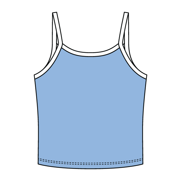 Rib Tank with Contrast Spaghetti Strap - The Collegiate Lineup