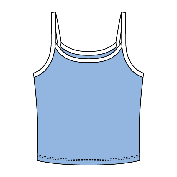 Rib Tank with Contrast Spaghetti Strap - The Collegiate Lineup