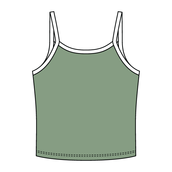 Rib Tank with Contrast Spaghetti Strap - The Collegiate Lineup