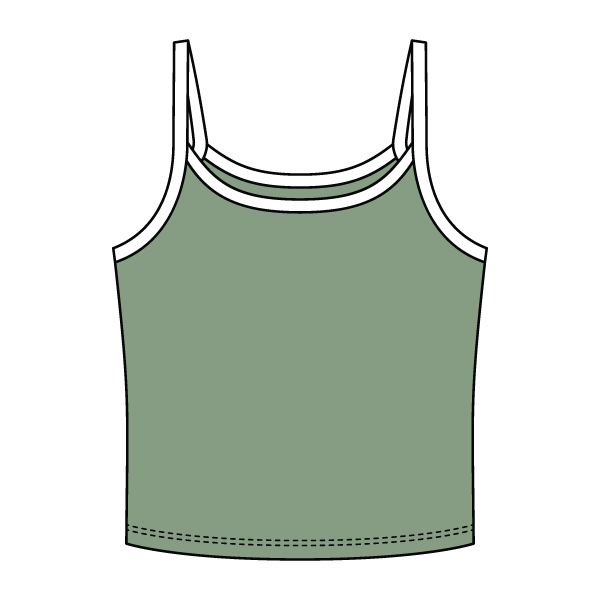 Rib Tank with Contrast Spaghetti Strap - The Collegiate Lineup