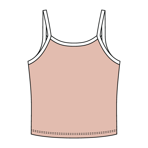 Rib Tank with Contrast Spaghetti Strap - The Collegiate Lineup