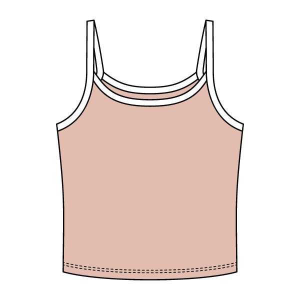 Rib Tank with Contrast Spaghetti Strap - The Collegiate Lineup