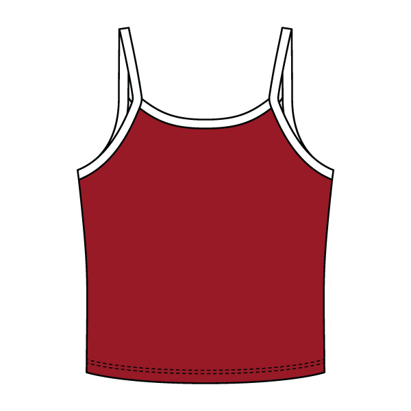 Rib Tank with Contrast Spaghetti Strap - The Collegiate Lineup