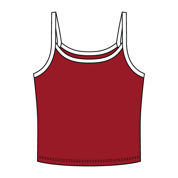 Rib Tank with Contrast Spaghetti Strap - The Collegiate Lineup