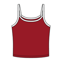 Rib Tank with Contrast Spaghetti Strap - The Collegiate Lineup