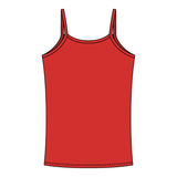 Rib Tank with Spaghetti Straps and Lace Trim