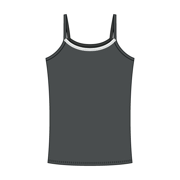 Rib Tank with Spaghetti Straps and Lace Trim - The Collegiate Lineup
